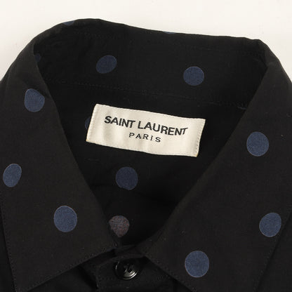 ポルカドット レーヨン ドレス シャツ (376919 Y324P)