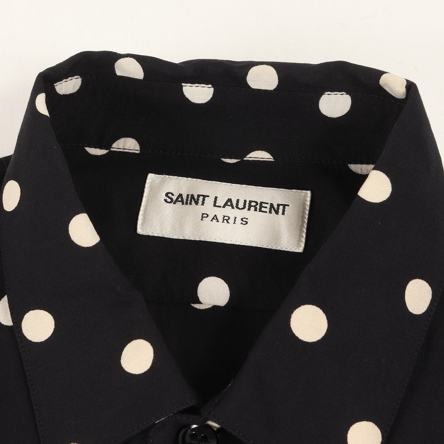 ポルカドット レーヨン ドレス シャツ (376916 Y324P)