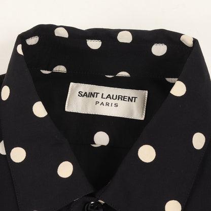 ポルカドット レーヨン ドレス シャツ (376916 Y324P)