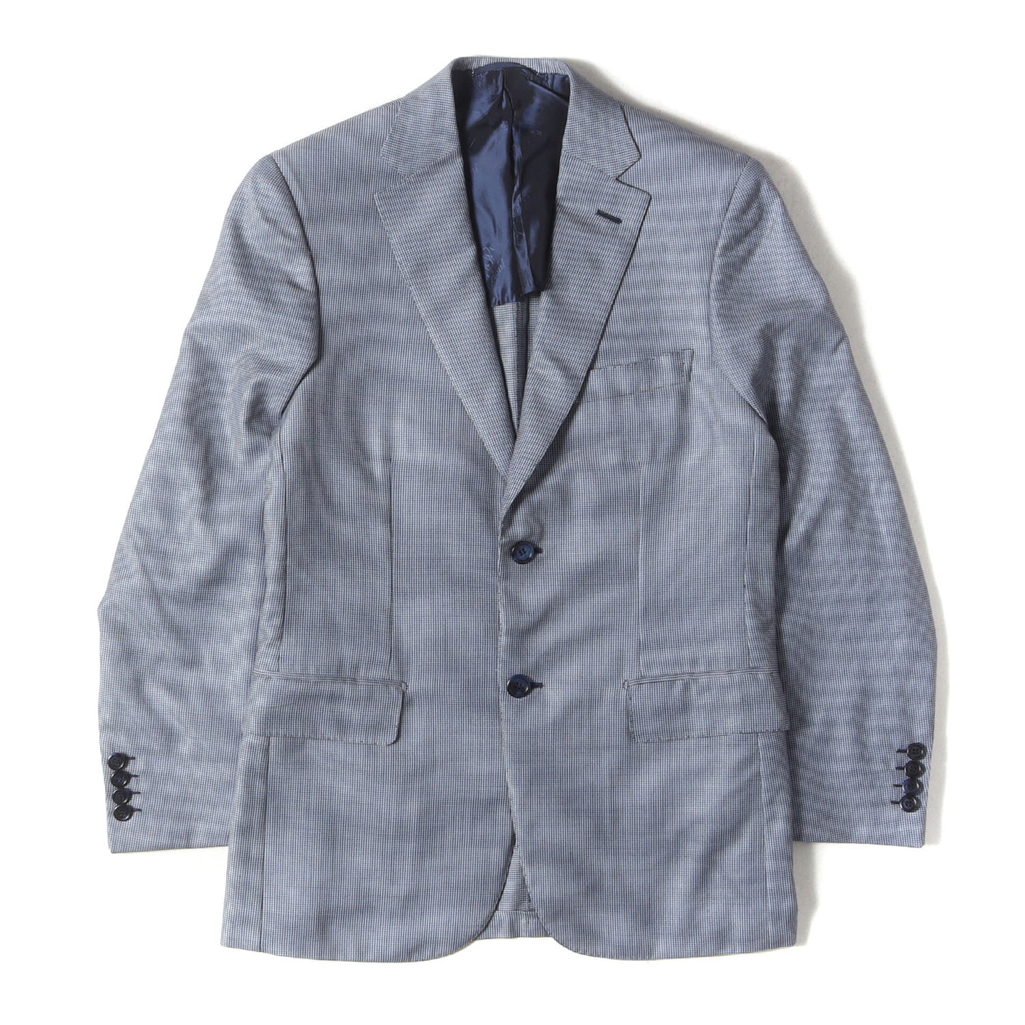 マイクロチェック Super170s ウール シルク 2B テーラード ジャケット (RG0D0R) / Sustainable