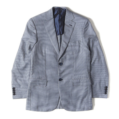 マイクロチェック Super170s ウール シルク 2B テーラード ジャケット (RG0D0R) / Sustainable