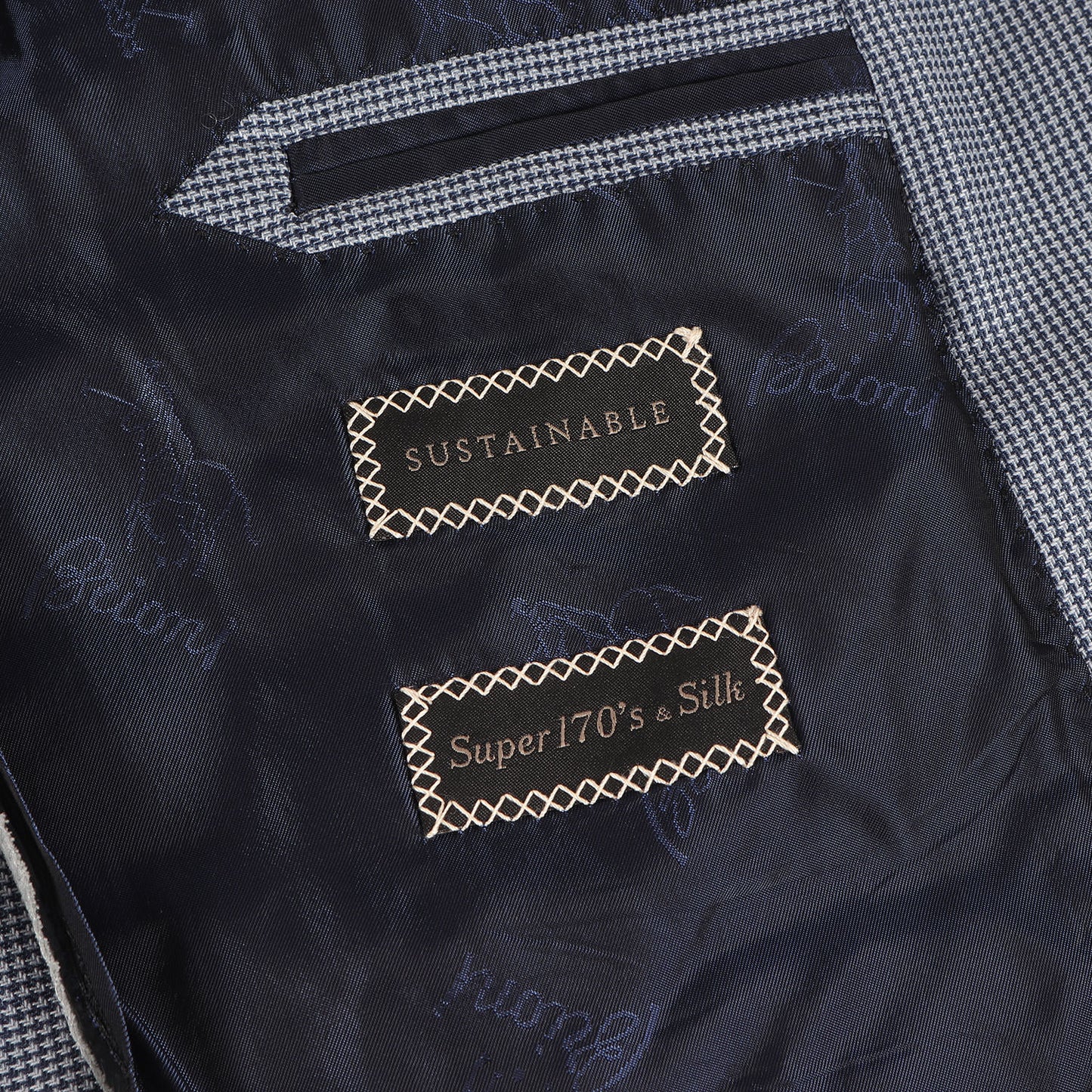 マイクロチェック Super170s ウール シルク 2B テーラード ジャケット (RG0D0R) / Sustainable