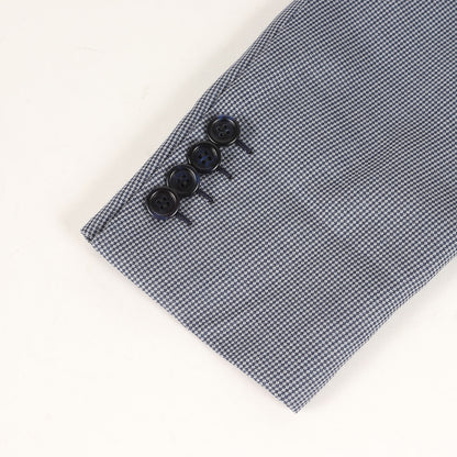 マイクロチェック Super170s ウール シルク 2B テーラード ジャケット (RG0D0R) / Sustainable