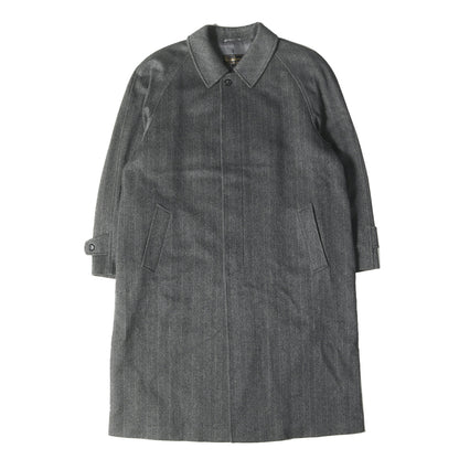 ヘリンボーン カシミヤ ステンカラー コート