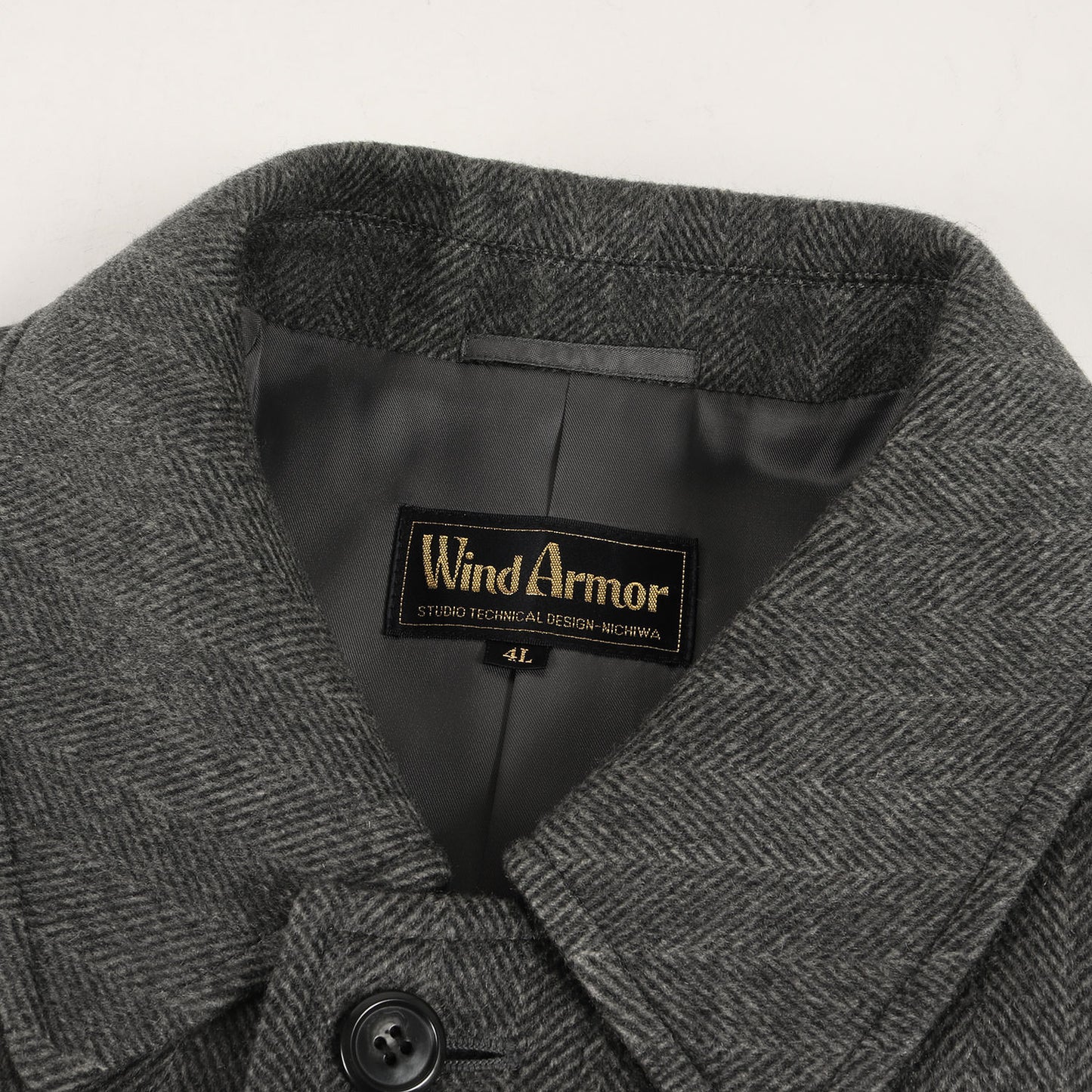 ヘリンボーン カシミヤ ステンカラー コート