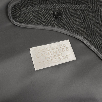 ヘリンボーン カシミヤ ステンカラー コート