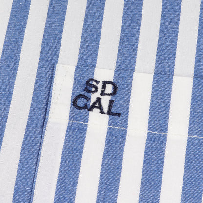ストライプ コットン リネン オープンカラー シャツ (SD STRIPE OPEN COLLAR SHIRT)