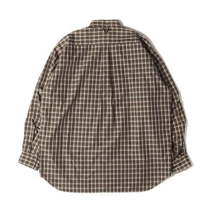 23AW ミニプレイドチェック ポリ ボタンダウンシャツ (TECH BUTTON DOWN SHIRT L/S MINI PLAIDS BE-85023W)