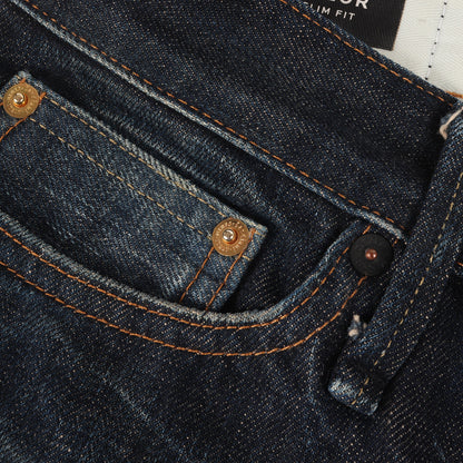 ヴィンテージ加工 スリム テーパード デニム パンツ (RAZOR SLIM FIT 01-16-08-11-014)