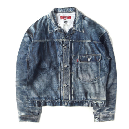 22SS × Levis × BerBerJin デニム 転写 プリント コットンリネン トラッカー ジャケット (WI-J907)