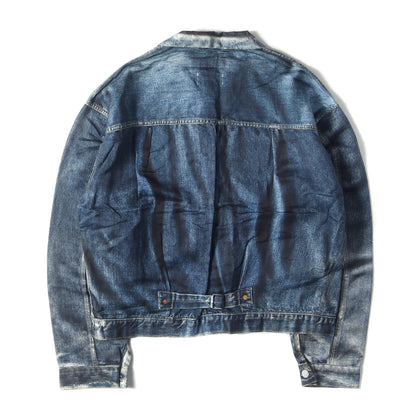 22SS × Levis × BerBerJin デニム 転写 プリント コットンリネン トラッカー ジャケット (WI-J907)