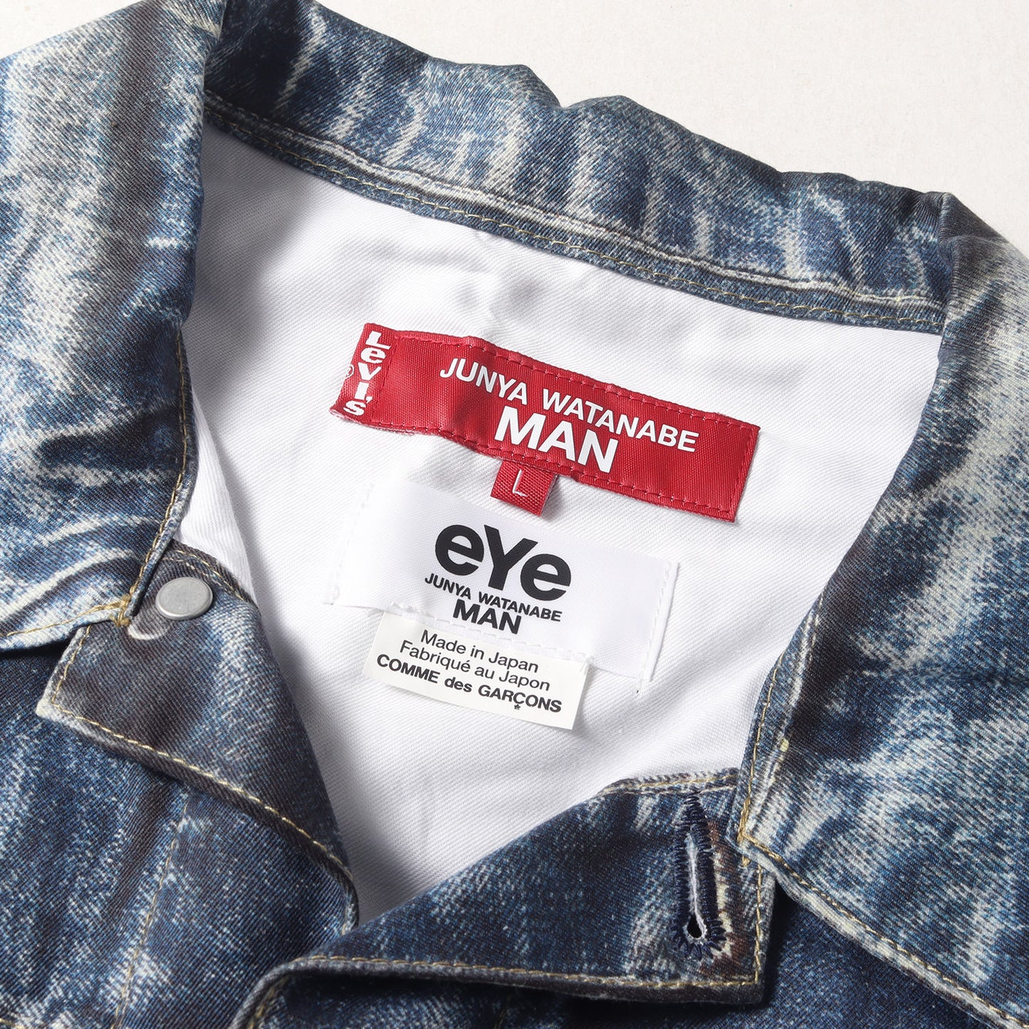 22SS × Levis × BerBerJin デニム 転写 プリント コットンリネン トラッカー ジャケット (WI-J907)