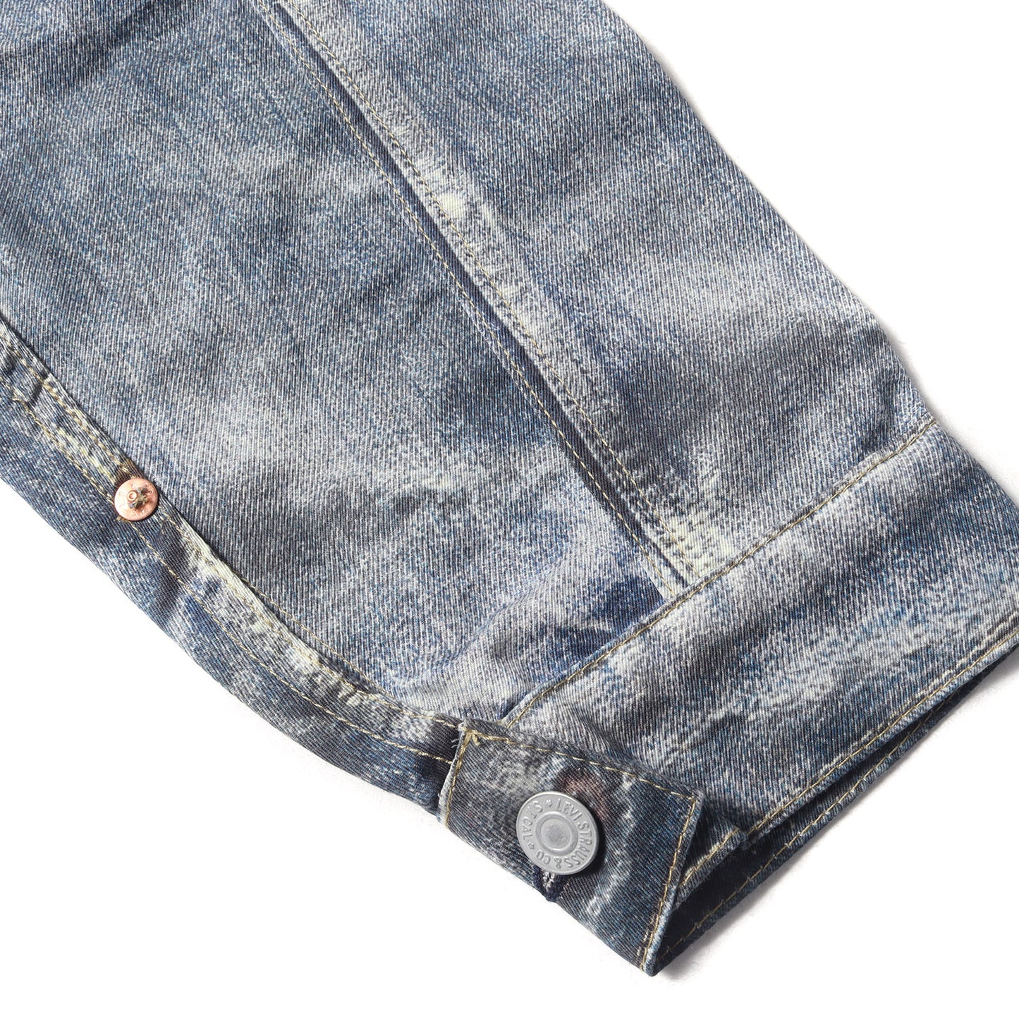 22SS × Levis × BerBerJin デニム 転写 プリント コットンリネン トラッカー ジャケット (WI-J907)