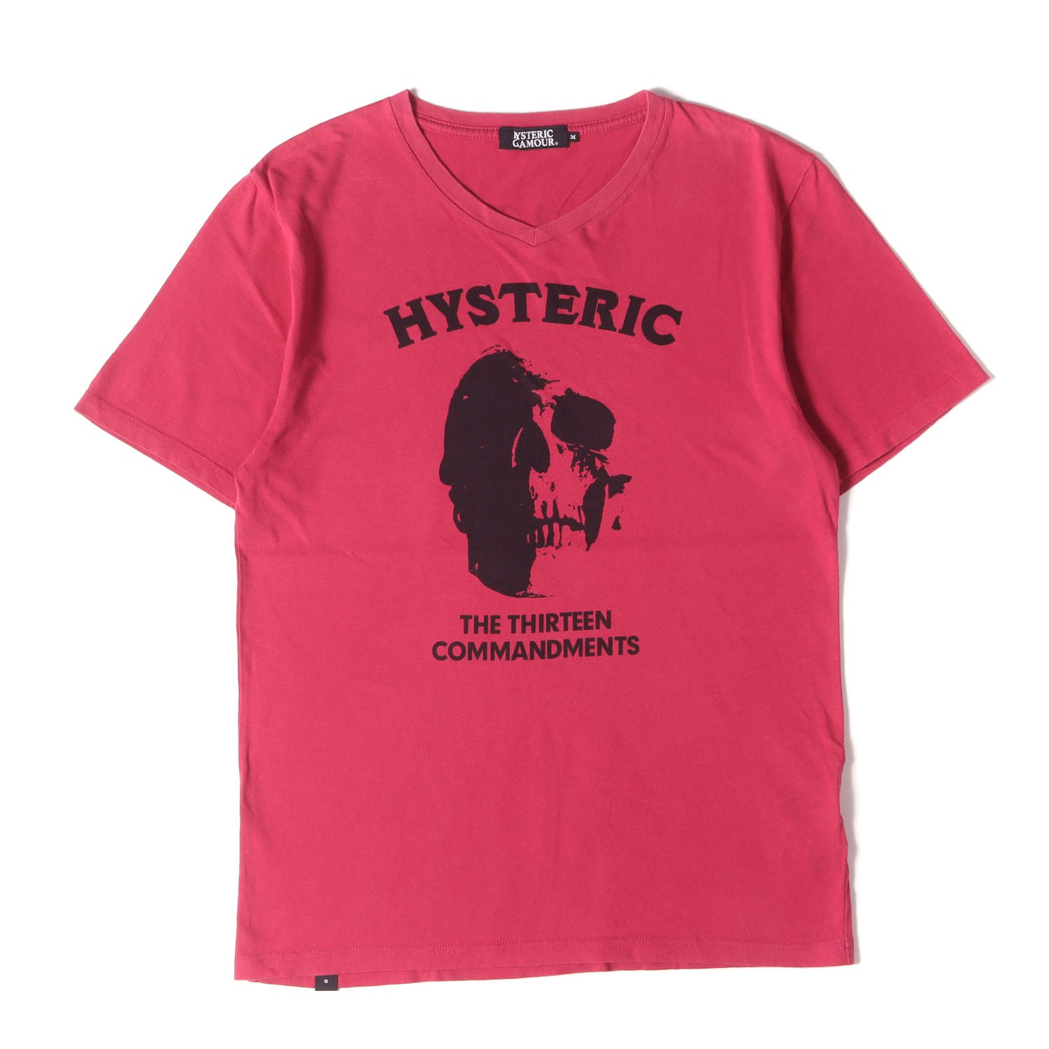 HYSTERIC GLAMOUR (ヒステリックグラマー) SKULL pt Vネック Tシャツ