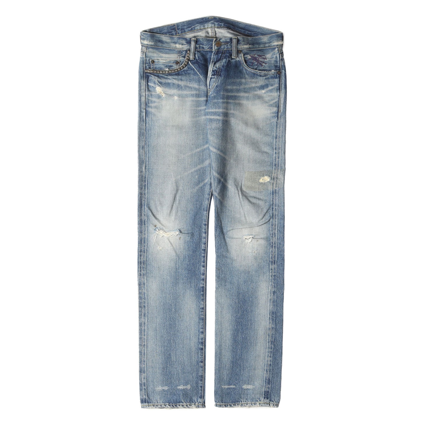 ヴィンテージ加工 シリコンパッチ ストレート デニム パンツ / THEE HISTERIC XXX