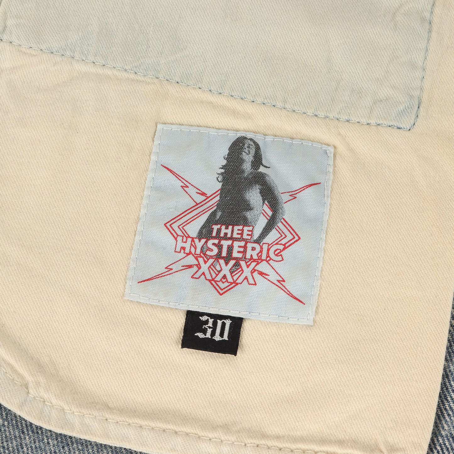 ヴィンテージ加工 シリコンパッチ ストレート デニム パンツ / THEE HISTERIC XXX