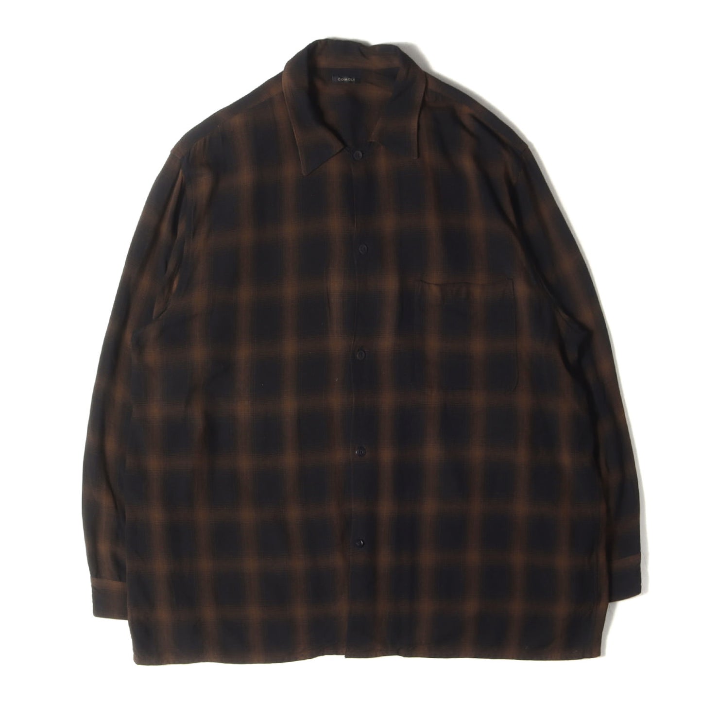 24SS オンブレチェック レーヨン オープンカラー シャツ (Rayon collar open shirt Z01-02005)