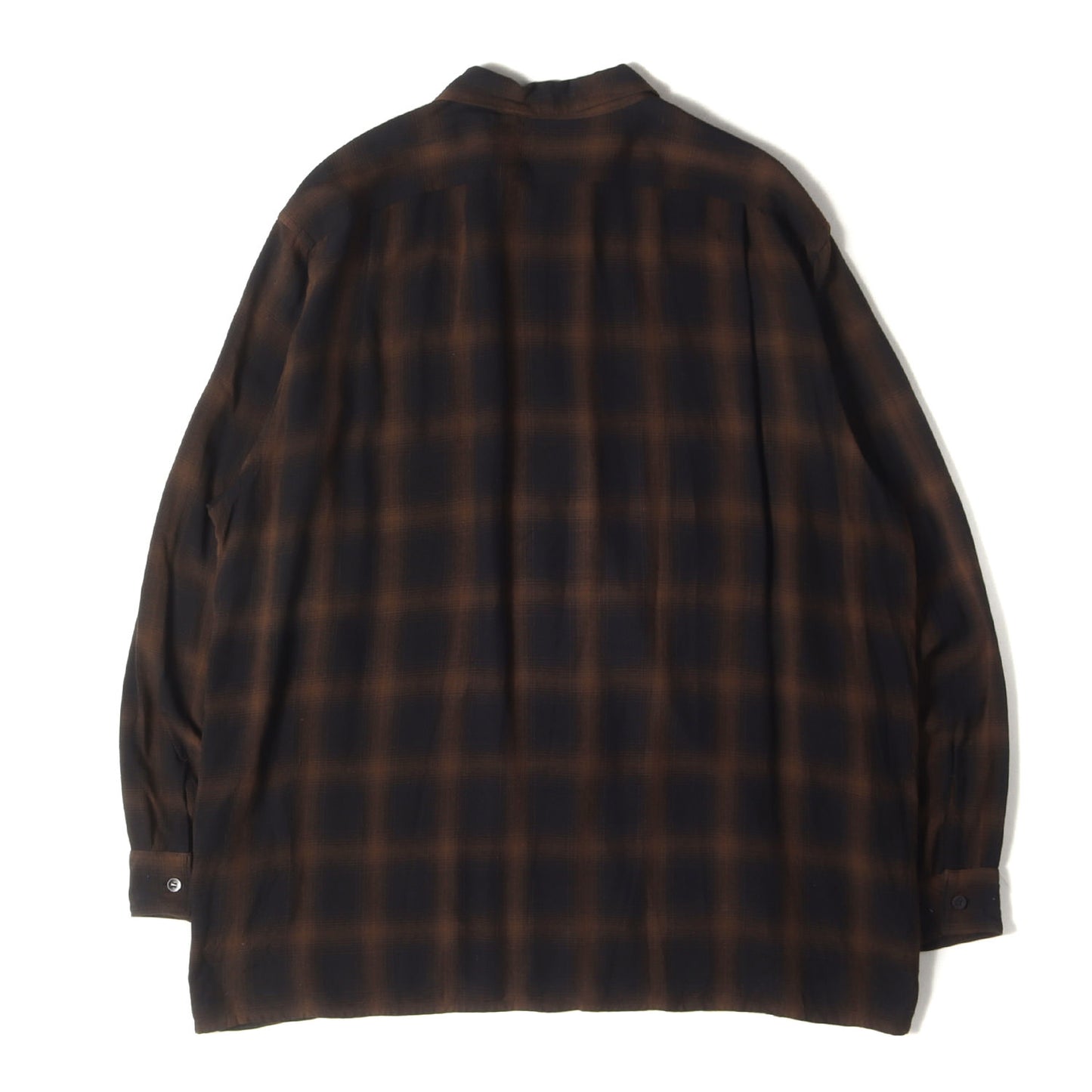 24SS オンブレチェック レーヨン オープンカラー シャツ (Rayon collar open shirt Z01-02005)
