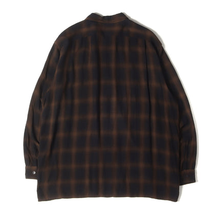 24SS オンブレチェック レーヨン オープンカラー シャツ (Rayon collar open shirt Z01-02005)