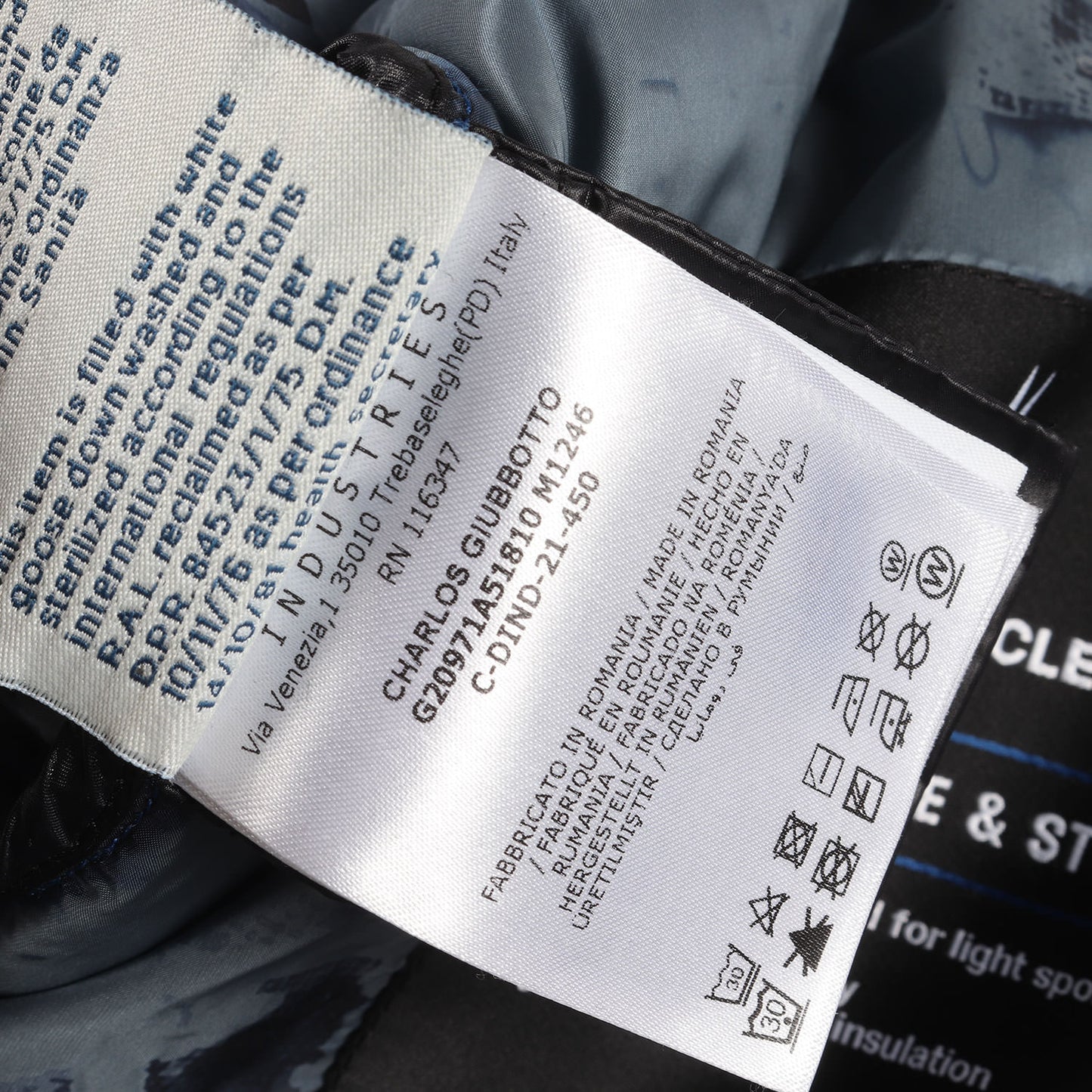 21AW ジオメトリック フーデッド マイクロリップストップ ナイロン ダウン ジャケット (CHARLOS GIUBOTTO) / GRENOBLE