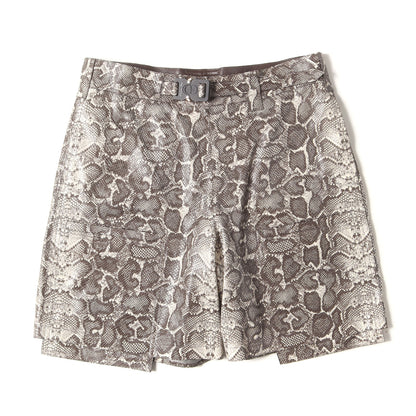 ローラーコースターベルト スネーク 型押し ゴート レザー ショート パンツ (283L189A0595)