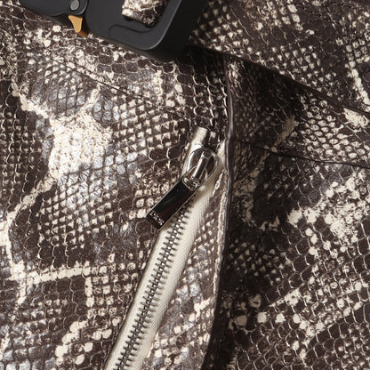 ローラーコースターベルト スネーク 型押し ゴート レザー ショート パンツ (283L189A0595)