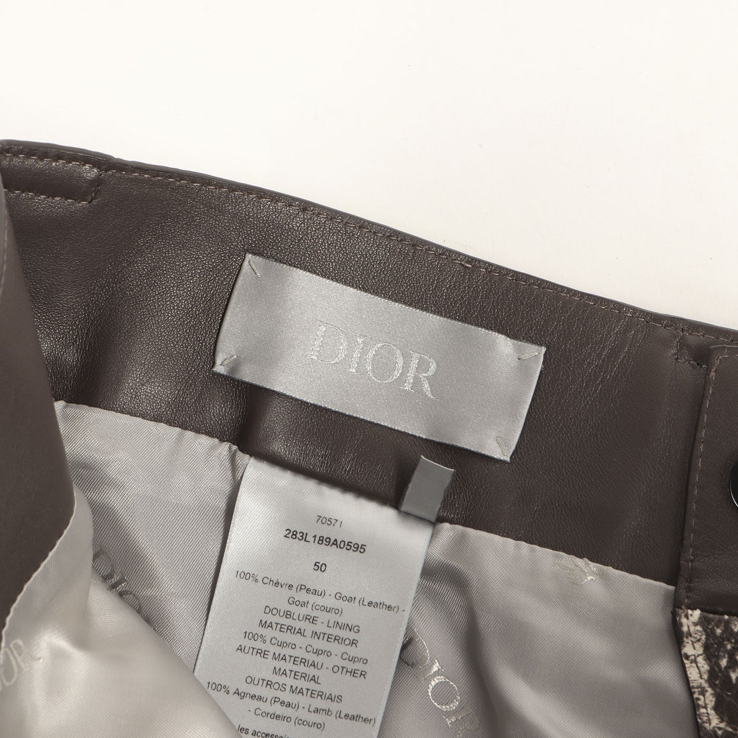 ローラーコースターベルト スネーク 型押し ゴート レザー ショート パンツ (283L189A0595)