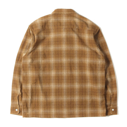 24AW チェーン ロゴ 刺繍 オンブレチェック ウール オープンカラー シャツ (SD Wool Check Shirt)