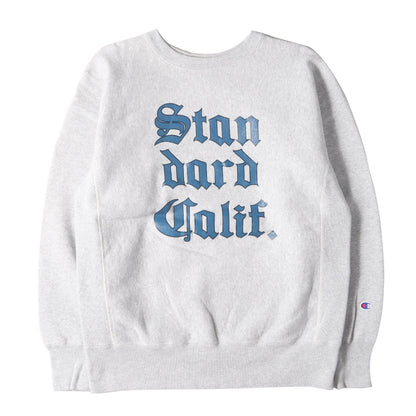 22AW × Champion 単色タグ オールドイングリッシュ ロゴ リバスウィーブ スウェット (CHAMPION × SD Reverse Weave Crew Sweat Official Store Limited) / 裏起毛