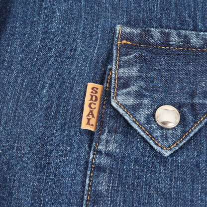 ヴィンテージ ウォッシュ加工 8oz デニム ウエスタンシャツ (SD DENIM WESTERN SHIRT)