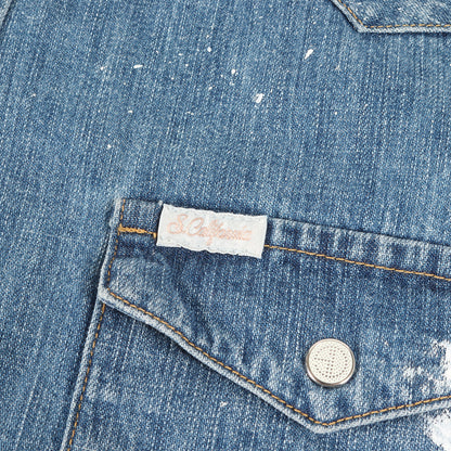 21SS ヴィンテージ ペイント加工 デニム ウエスタン シャツ (SD Denim Western Shirt)