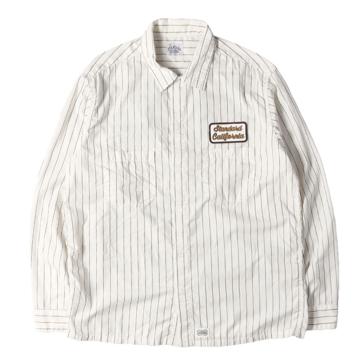 21SS チェーン ロゴ ワッペン 刺繍 ストライプ ポリコットン ワークシャツ (SD T/C Stripe Work Shirt LS)
