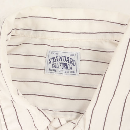 21SS チェーン ロゴ ワッペン 刺繍 ストライプ ポリコットン ワークシャツ (SD T/C Stripe Work Shirt LS)