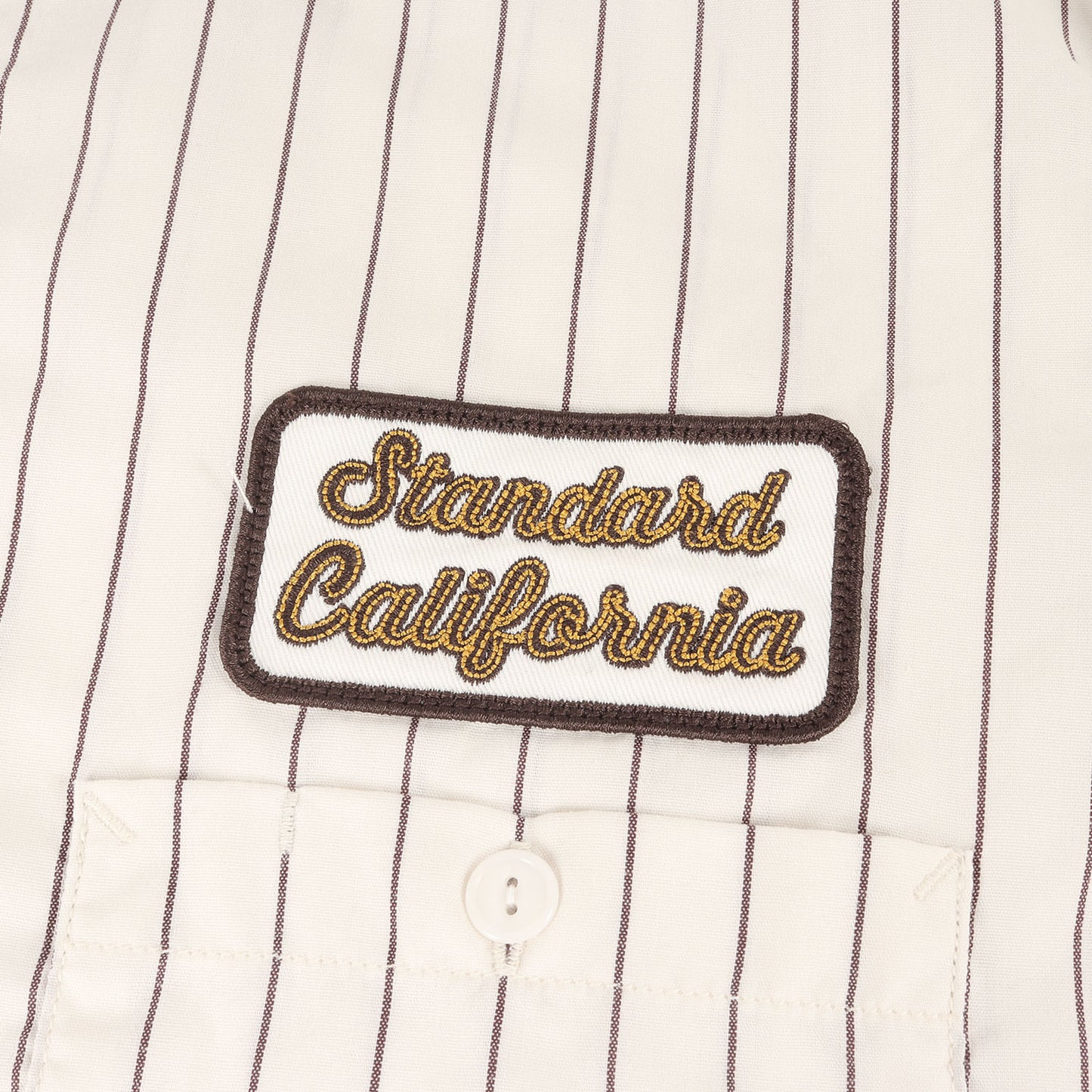 21SS チェーン ロゴ ワッペン 刺繍 ストライプ ポリコットン ワークシャツ (SD T/C Stripe Work Shirt LS)