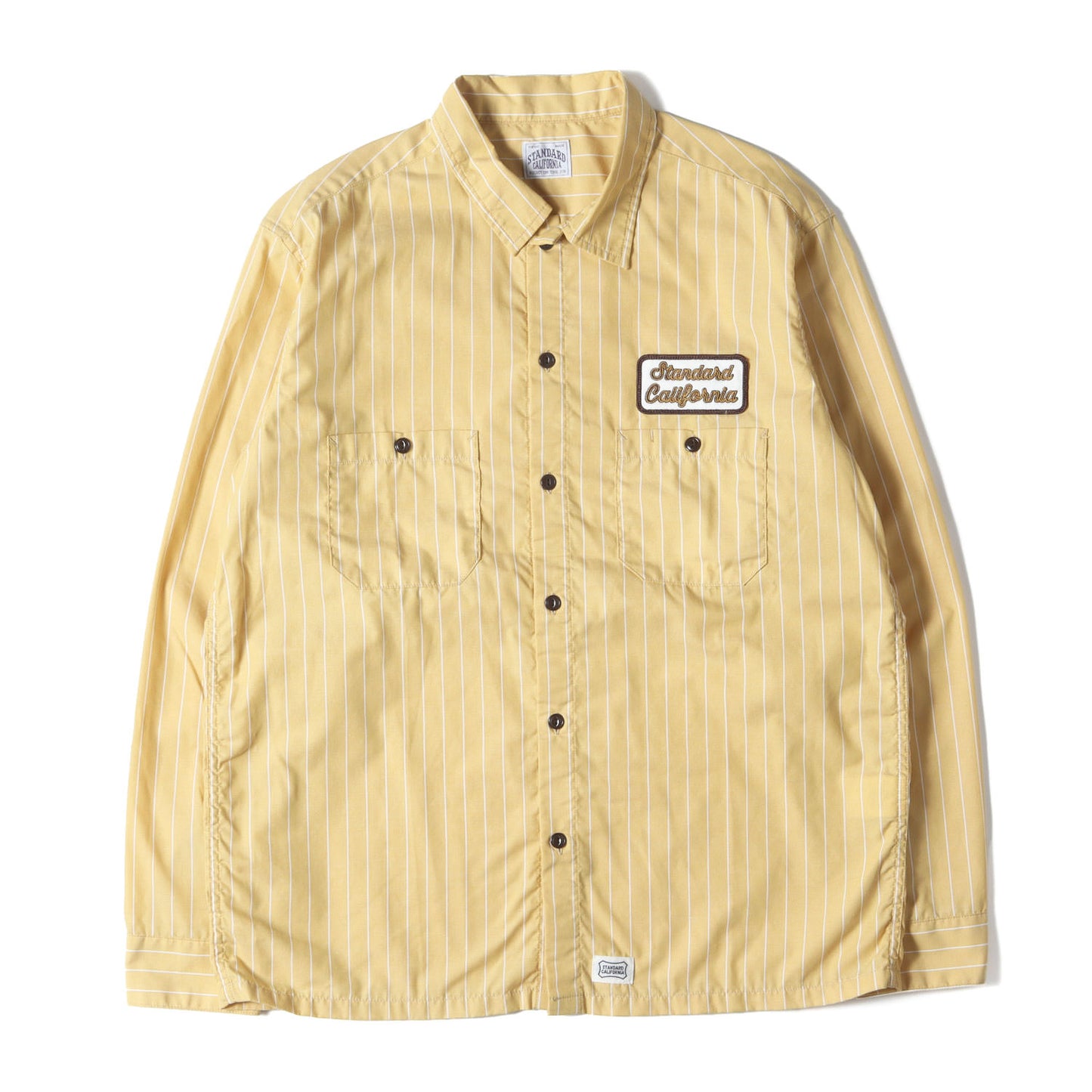 21SS チェーン ロゴ ワッペン 刺繍 ストライプ ポリコットン ワークシャツ (SD T/C Stripe Work Shirt LS)
