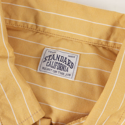 21SS チェーン ロゴ ワッペン 刺繍 ストライプ ポリコットン ワークシャツ (SD T/C Stripe Work Shirt LS)