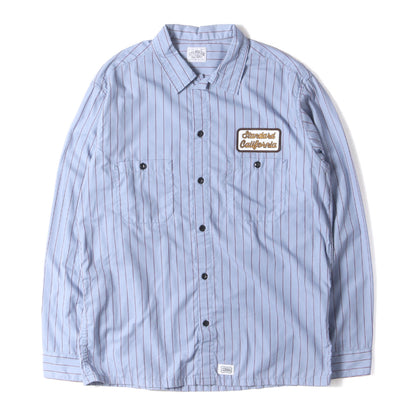 21SS チェーン ロゴ ワッペン 刺繍 ストライプ ポリコットン ワークシャツ (SD T/C Stripe Work Shirt LS)