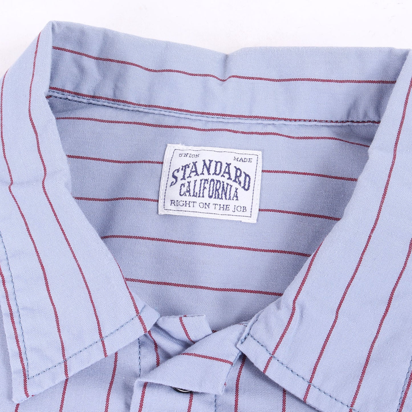 21SS チェーン ロゴ ワッペン 刺繍 ストライプ ポリコットン ワークシャツ (SD T/C Stripe Work Shirt LS)