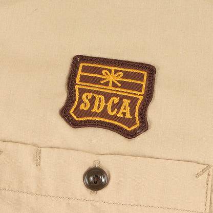 SDCA ロゴ ワッペン 刺繍 ポリコットン サファリ シャツ