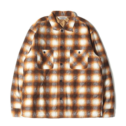 23AW プリント オンブレチェック 裏地キルティング フランネル シャツジャケット(SD Quilted Print Flannel Check Shirt Jacket)
