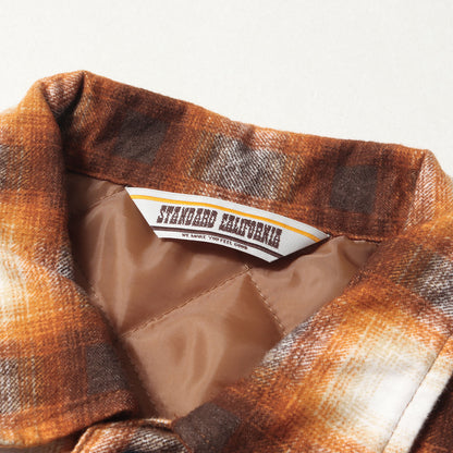 23AW プリント オンブレチェック 裏地キルティング フランネル シャツジャケット(SD Quilted Print Flannel Check Shirt Jacket)
