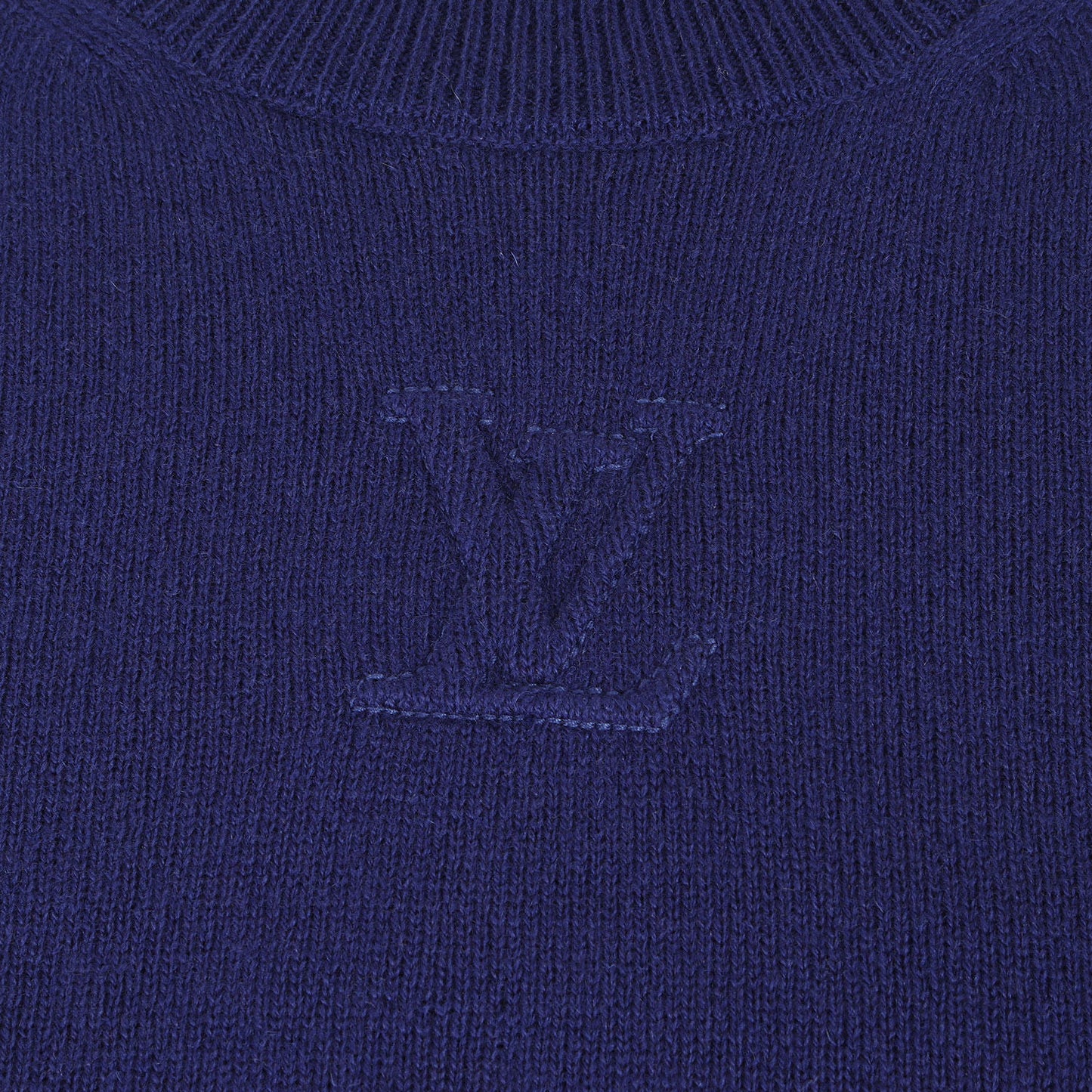 22SS エンボス LV クルーネック カシミヤ ウール ニット (1AF660)