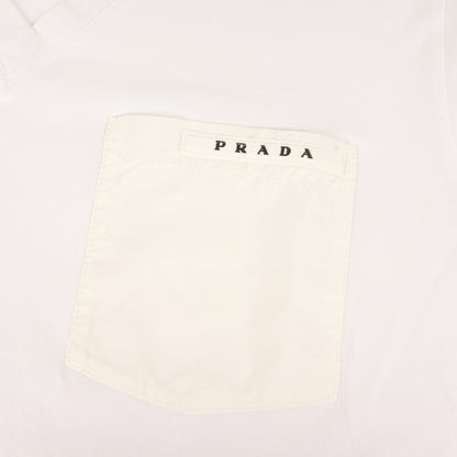21SS ナイロン 切替 ラバーロゴ ポケット ストレッチ Vネック Tシャツ (SJN251 R192)