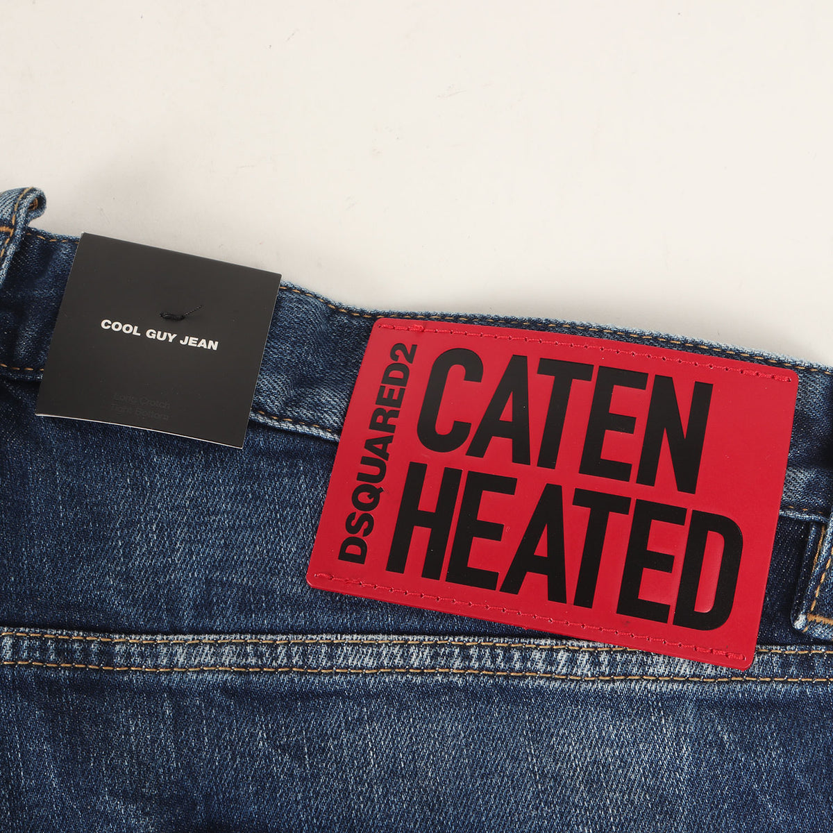 クラッシュリペア加工 スリム テーパード ストレッチ デニム パンツ (COOL GUY JEAN S71LN0723) / ボタンフライ