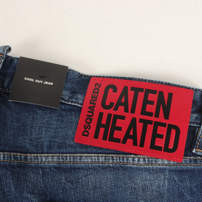 クラッシュリペア加工 スリム テーパード ストレッチ デニム パンツ (COOL GUY JEAN S71LN0723) / ボタンフライ