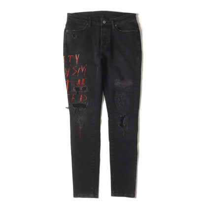 クラッシュリペア加工 ストレッチ スキニー デニムパンツ (VAN WINKLE REDBACK TRASHED)