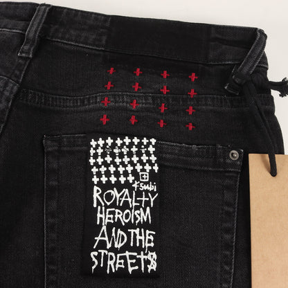 クラッシュリペア加工 ストレッチ スキニー デニムパンツ (VAN WINKLE REDBACK TRASHED)