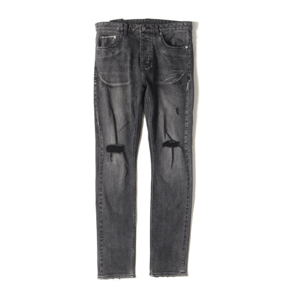 膝クラッシュ加工 ストレッチ スキニー デニムパンツ (CHITCH SELVEDGE 3 YEAR)