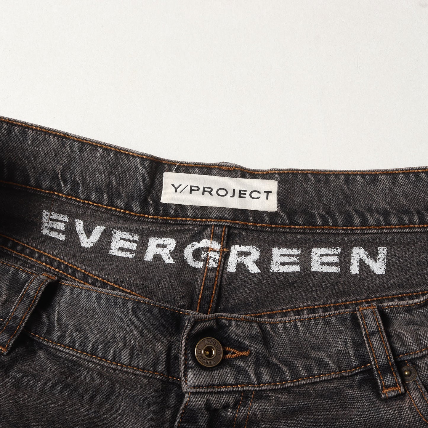 Evergreen パッチデザイン ワイド バギー テーパード デニムパンツ