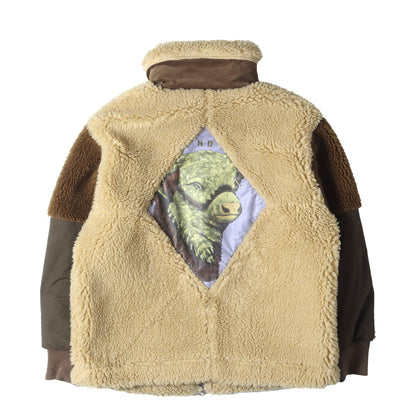24AW バックグラフィック ライトボア ジャケット (WHITE BUFFALO LIGHT BOA JACKET PICTURE BACK)